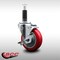 Service Caster 4'' SS Red Poly Swivel 1'' Expanding Stem Caster with Brake SCC-SSEX20S414-PPUB-RED-TLB-1 - alternate 3